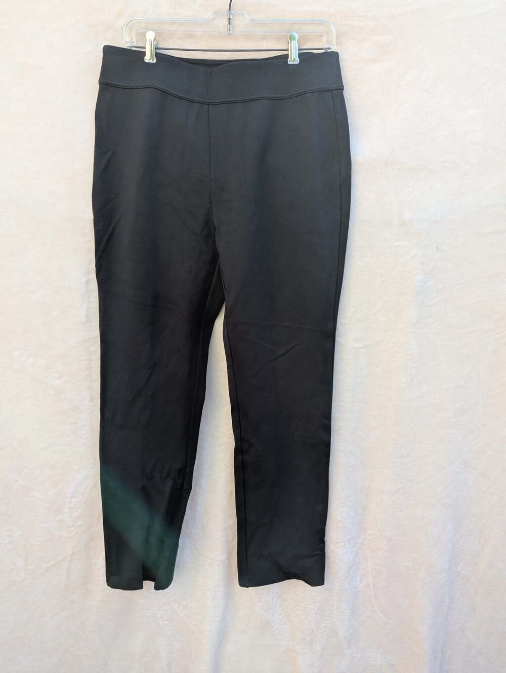 Soft Surroundings Women's Black Pull-On Stretch Ponte Knit Ankle Pants